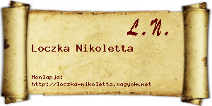 Loczka Nikoletta névjegykártya